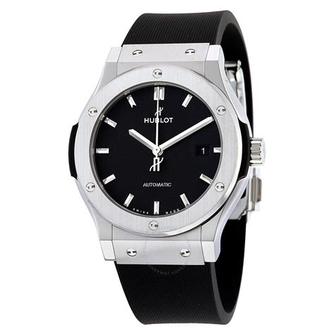 hublot classic fusion automatic black dial men's watch|Hublot classic fusion titanium price.